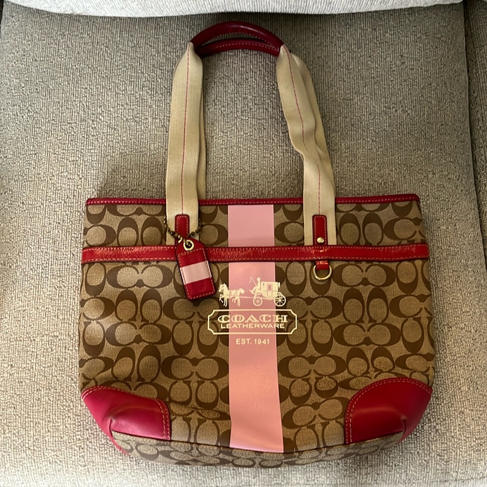 Coach Signature Coated Canvas Tote Bag